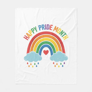 Couverture Polaire Conception de gravure vintage arc-en-ciel Mois de