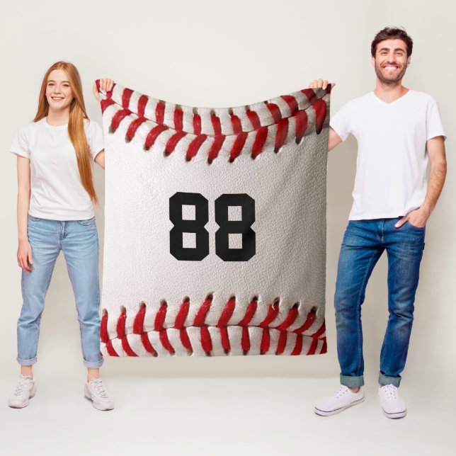 Couverture Polaire Conception de joueur de baseball avec numéro de ma (En situation)