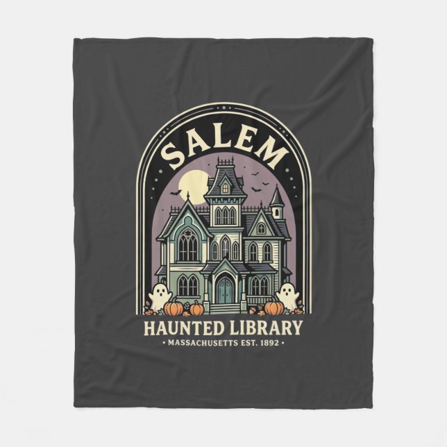 Couverture Polaire Conception de la bibliothèque hantée de Salem Hall (Devant)