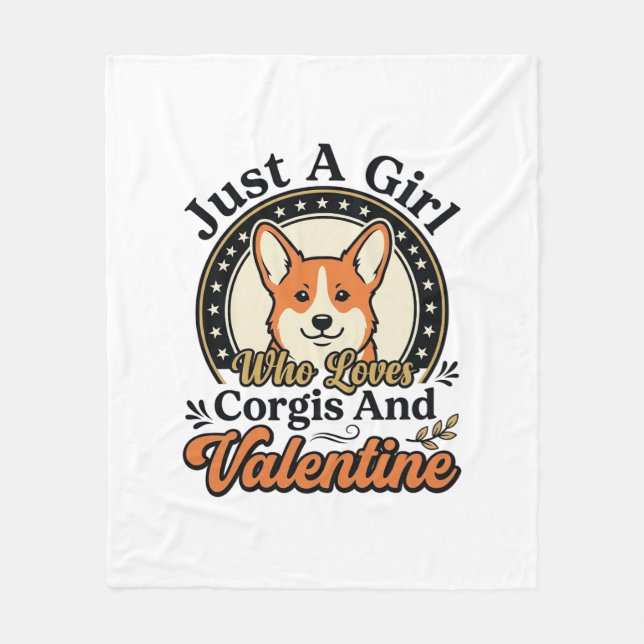Couverture Polaire Conception de la Saint-Valentin Corgi pour les ama (Devant)