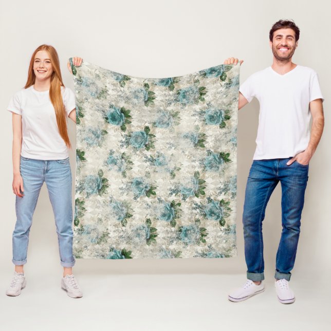 Couverture Polaire Conception de la série Aqua Florale Délabrée 2 (En situation)