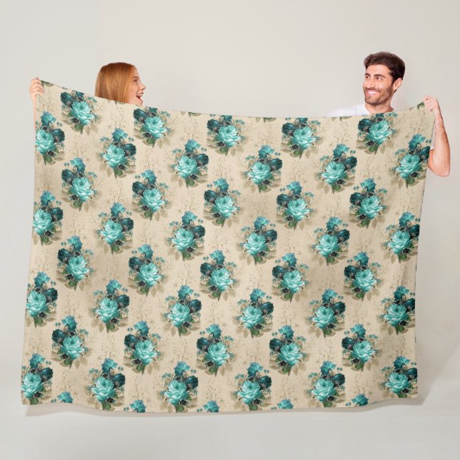 Couverture Polaire Conception de la série aqua florale délabrée 3 (En situation)
