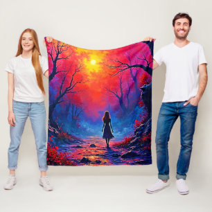 Couverture Polaire Conception de la solitude de la fille de la forêt 