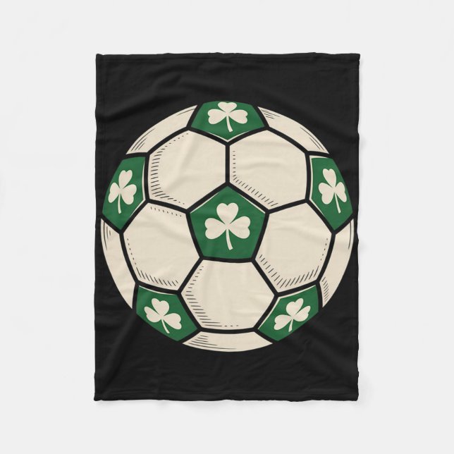 Couverture Polaire Conception de Ll Patrick de football de trèfle irl (Devant)