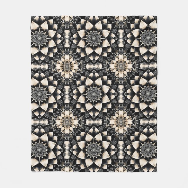 Couverture Polaire Conception de mandala floral orné (Devant)