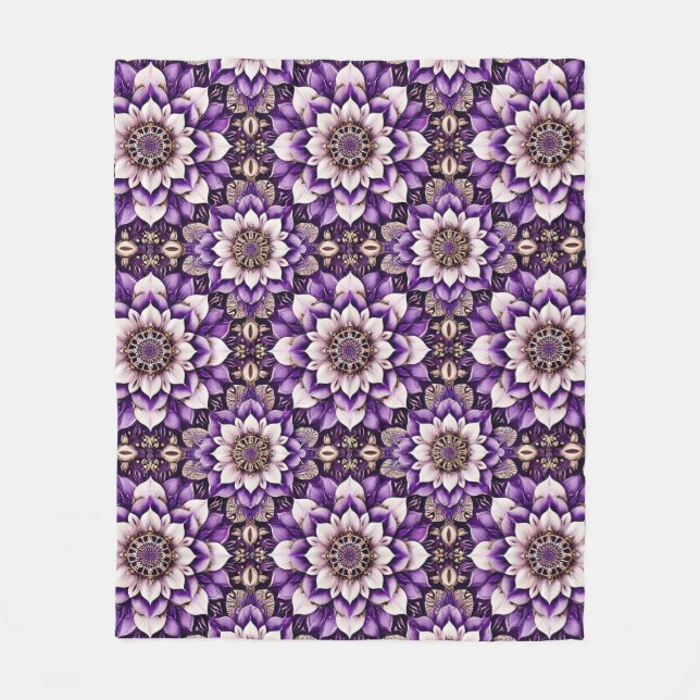 Couverture Polaire Conception de mandala floral orné (Devant)