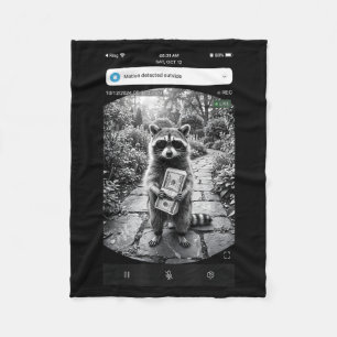 Couverture Polaire Conception de mème de caméra de porte Raccoon Cash