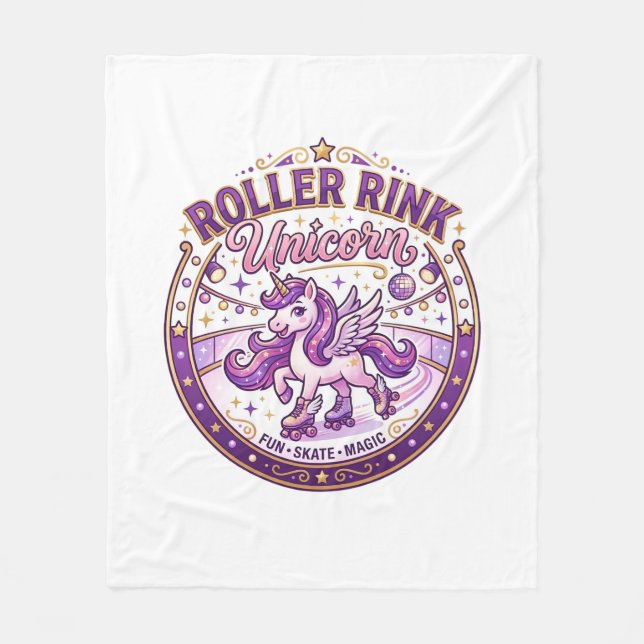 Couverture Polaire Conception de merch prête pour POD Licorne Roller  (Devant)