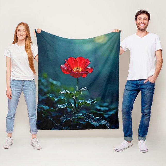 Couverture Polaire Conception de mise au point sur une seule fleur ro (En situation)