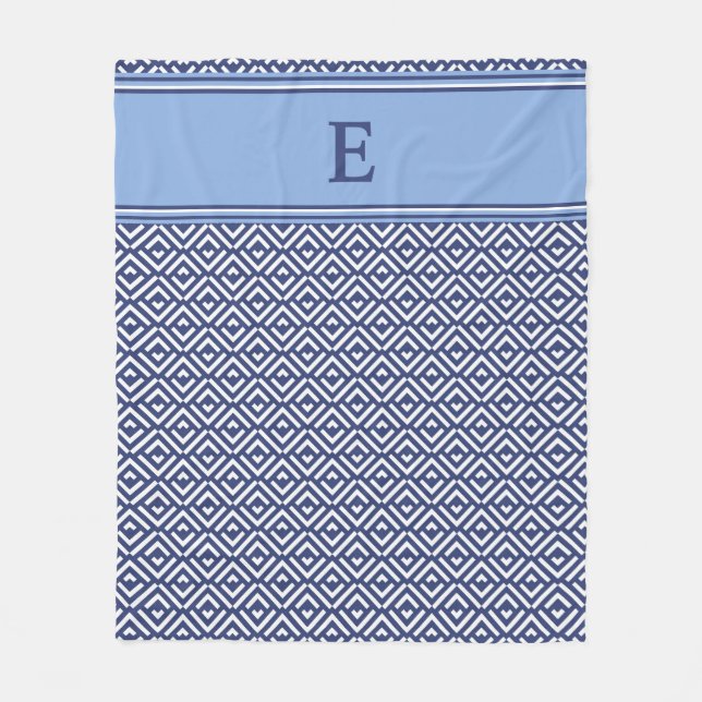 Couverture Polaire Conception de monogramme à chevron géométrique Nav (Devant)
