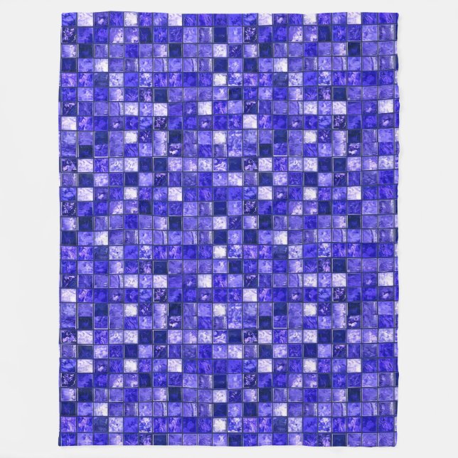 Couverture Polaire Conception de mosaïque bleue abstraite avec textur (Devant)