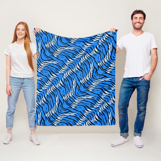 Couverture Polaire Conception de motif de peau d'animal Tigre Bleu  (Créateur téléchargé)