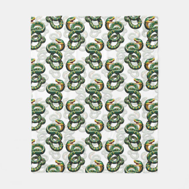 Couverture Polaire Conception de motif de serpents - Blanc  (Devant)