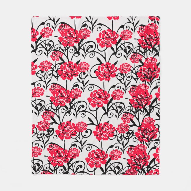 Couverture Polaire Conception de motif d'illustration florale de fleu (Devant)