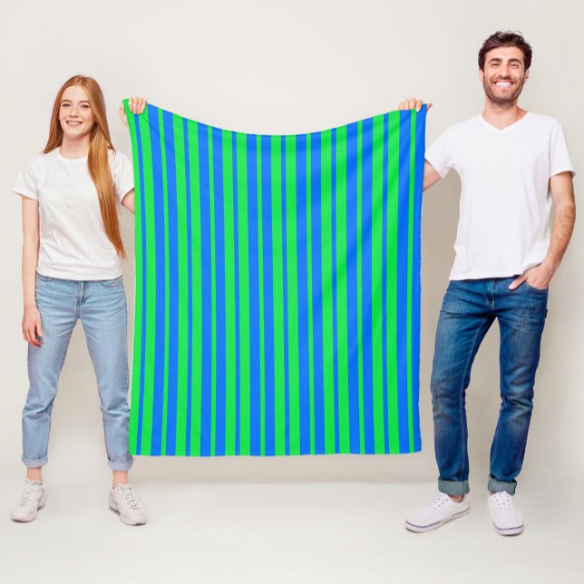 Couverture Polaire Conception de motif rayé stylé bleu vert  (Créateur téléchargé)