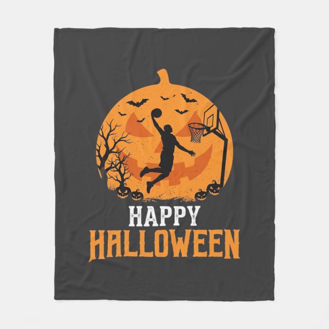 Couverture Polaire Conception de panier de basketball Halloween Dunk  (Devant)