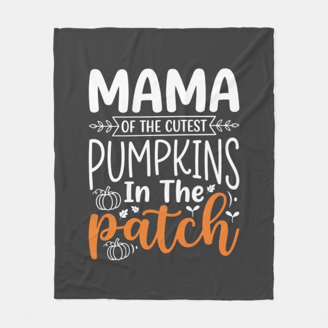 Couverture Polaire Conception de patch de citrouilles maman Halloween (Devant)