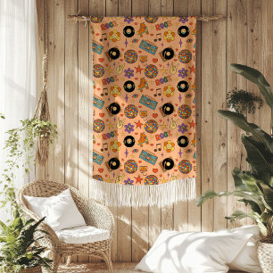 Couverture Polaire Conception de plaid tendance pastel Rétro Groovy