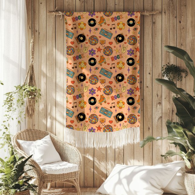 Couverture Polaire Conception de plaid tendance pastel Rétro Groovy (Trendy Pastel Throw Retro Groovy Blanket Design)