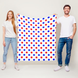 Couverture Polaire Conception de points noirs blancs rouges bleus