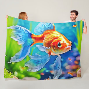 Couverture Polaire Conception de poisson d'or coloré à réservoir