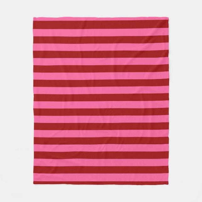 Couverture Polaire Conception de rayures rouges rose bordeaux  (Devant)