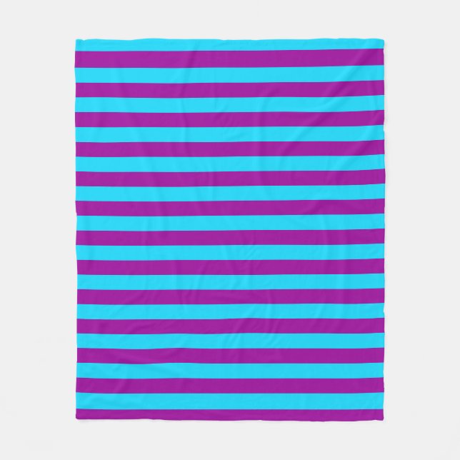 Couverture Polaire Conception de rayures violettes bleues  (Devant)