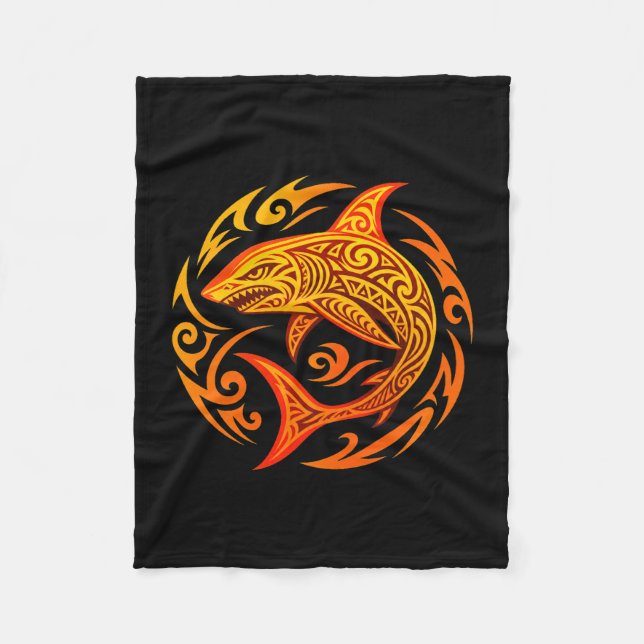 Couverture Polaire Conception de requin tribal masculin de performanc (Devant)