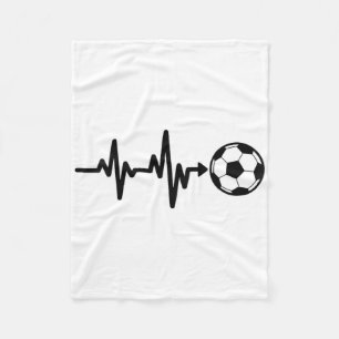 Couverture Polaire Conception de rythme de football de coeur de footb