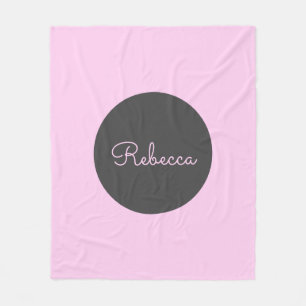 Couverture Polaire Conception de script rétro-moderne rose cool modif