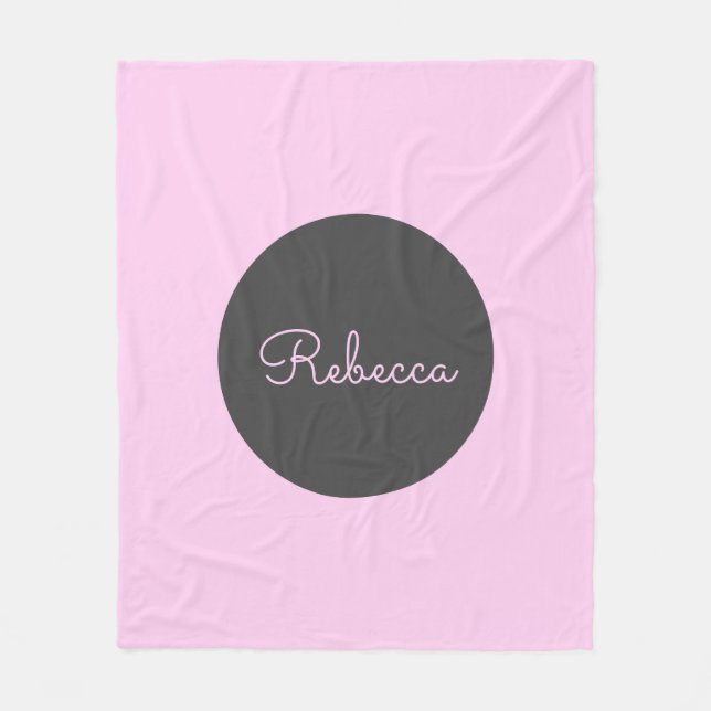 Couverture Polaire Conception de script rétro-moderne rose éditable c (Devant)