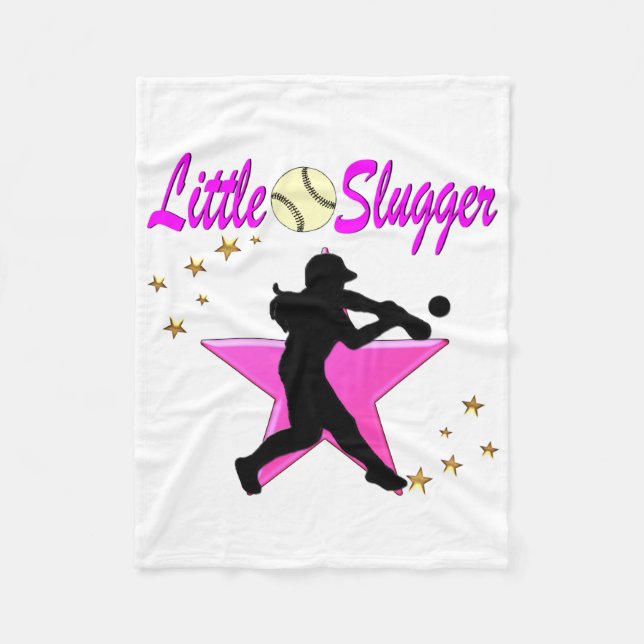 COUVERTURE POLAIRE CONCEPTION DE SOFTBALL PINK STAR PETITE BATTEUSE (Devant)