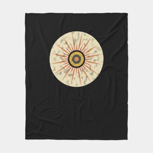 Couverture Polaire Conception de soleil levant rétro boho (Devant)