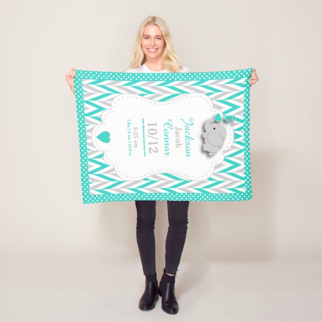 Couverture Polaire Conception de souvenir de naissance d'éléphant de (En situation)