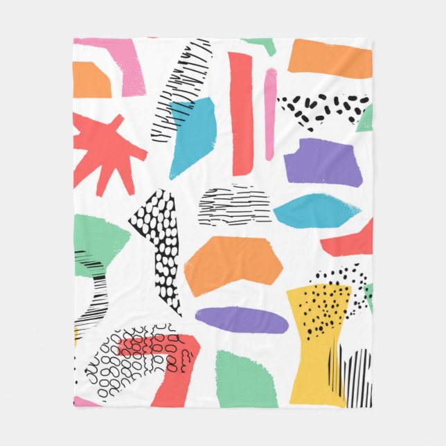 Couverture Polaire Conception de surface dessinée à la main. Memphis (Devant)