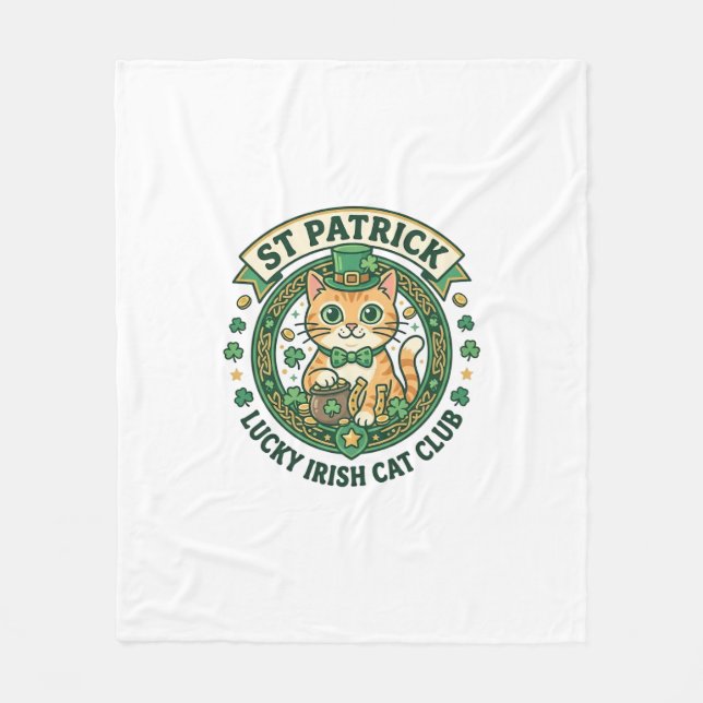 Couverture Polaire Conception de T-shirt de chat mignon irlandais cha (Devant)