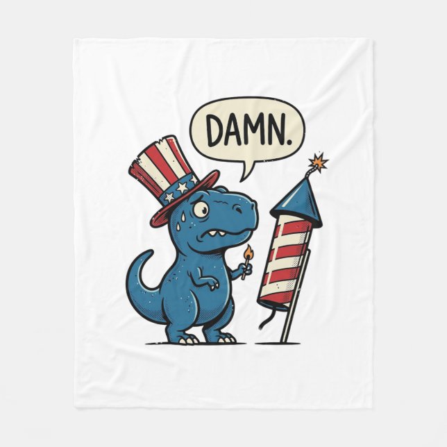 Couverture Polaire Conception de T-shirt de feu d'artifice de T-Rex p (Devant)