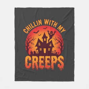 Couverture Polaire Conception de T-Shirt Halloween Chillin With My Cr