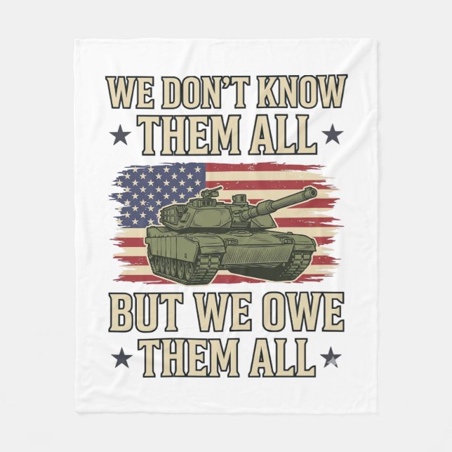 Couverture Polaire Conception de T-shirt patriotique de char de souve (Devant)