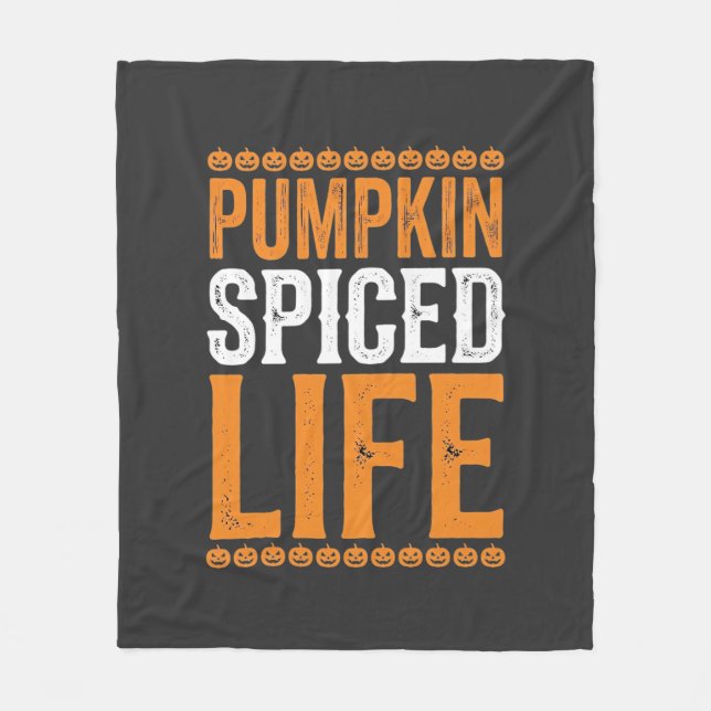 Couverture Polaire Conception de typographie Halloween Pumpkin Spiced (Devant)