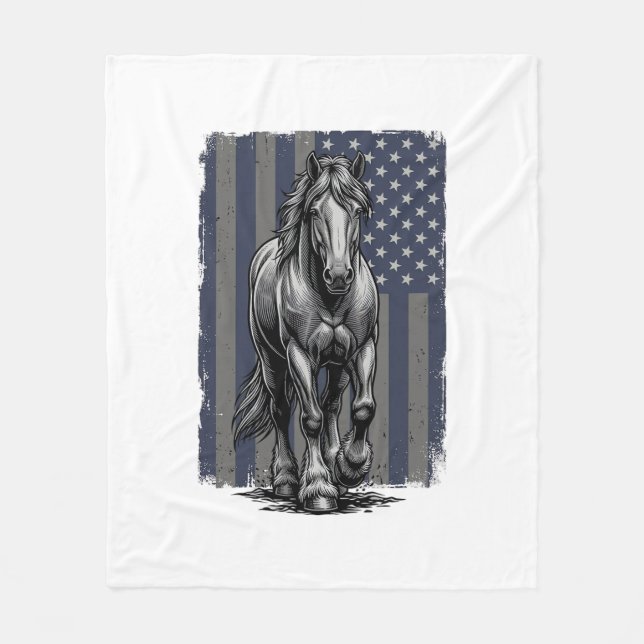 Couverture Polaire Conception de vecteur de drapeau de cheval de trai (Devant)