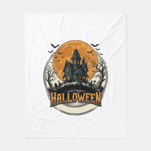 Couverture Polaire Conception de vecteur de maison hantée Halloween v