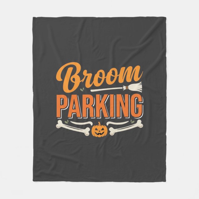 Couverture Polaire Conception de vecteur de parking balai Halloween_1 (Devant)