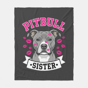 Couverture Polaire Conception de vecteur de sœur de Pitbull amoureuse