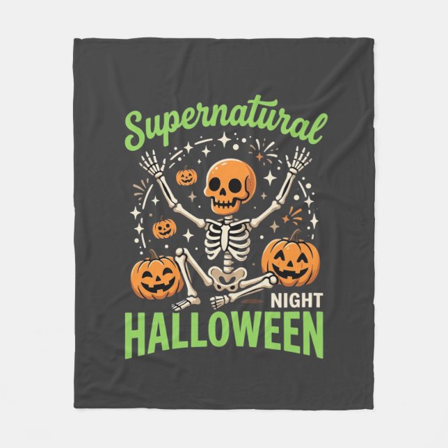 Couverture Polaire Conception de vecteur de squelette d'Halloween sur (Devant)