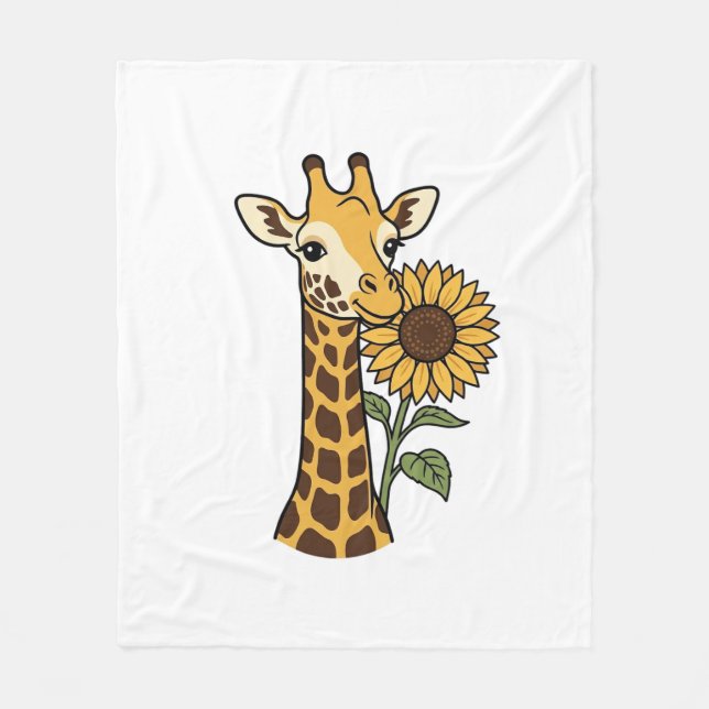 Couverture Polaire Conception de vecteur de tournesol de girafe vinta (Devant)