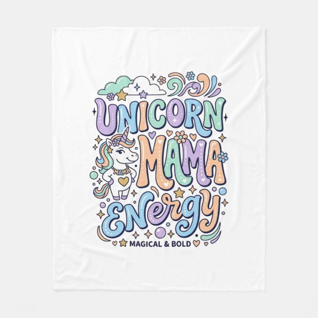 Couverture Polaire Conception de vecteur Kawaii d'énergie de maman li (Devant)