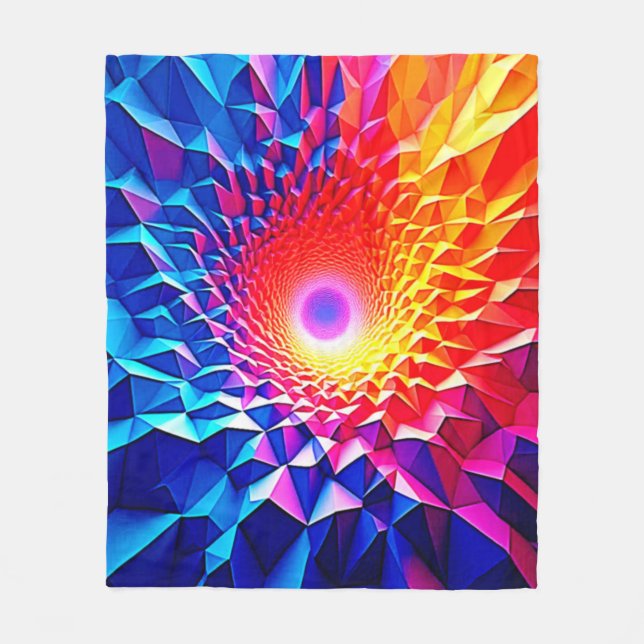 Couverture Polaire Conception de vortex de couleur géométrique prisma (Devant)