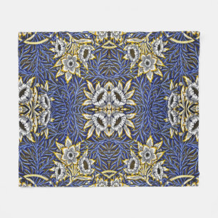 Couverture Polaire Conception de William Morris Tulipe Saules Bleu et