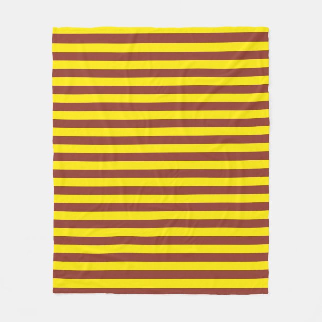 Couverture Polaire Conception des rayures jaunes et Brown (Devant)